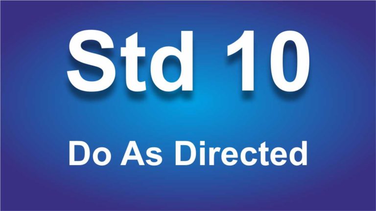 Do As Directed for std 10